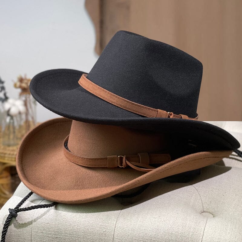 Gentleman Leather Buckle Hat