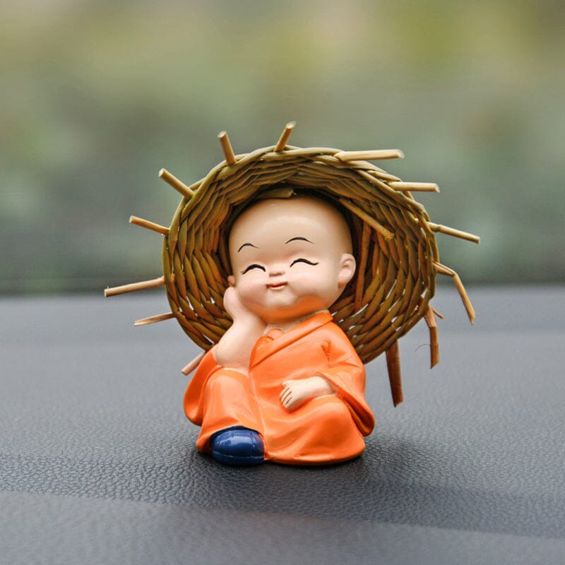 Polyresin Baby Hat Monk Buddha Idols (4pcs)
