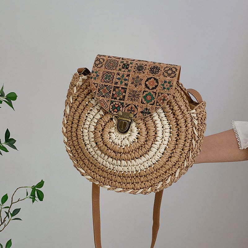 Casual Ethnic Style Simple Straw Handmade Shoulder Bag