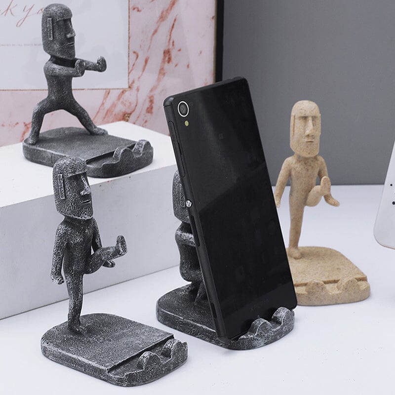 Stone statue phone holder
