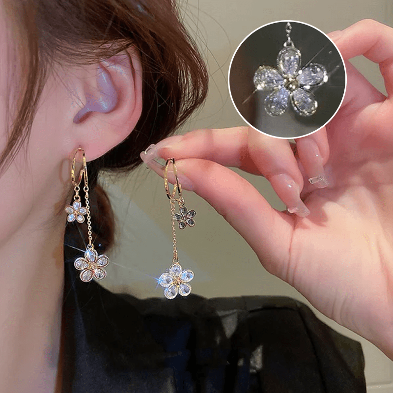 Crystal Flower Style Zircon Earrings