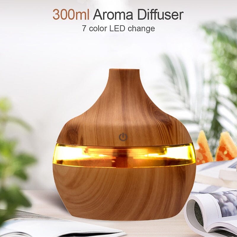 300ML Home Wood Grain Humidifier