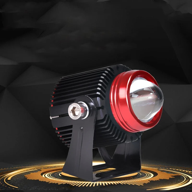 Car & Motorcycle Dual Color LED Projector Lens High Beam