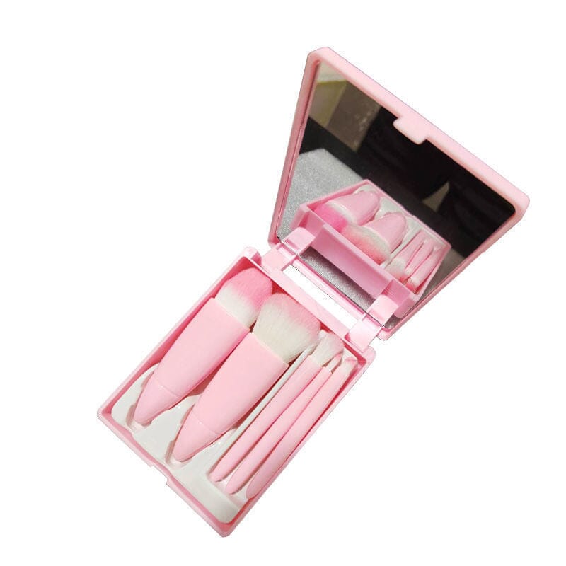 Portable Cosmetic Brush With Mirror