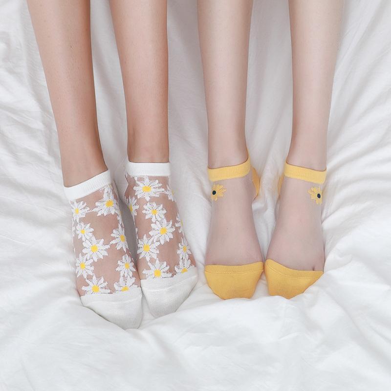 Translucent Daisy Socks, 5 pairs