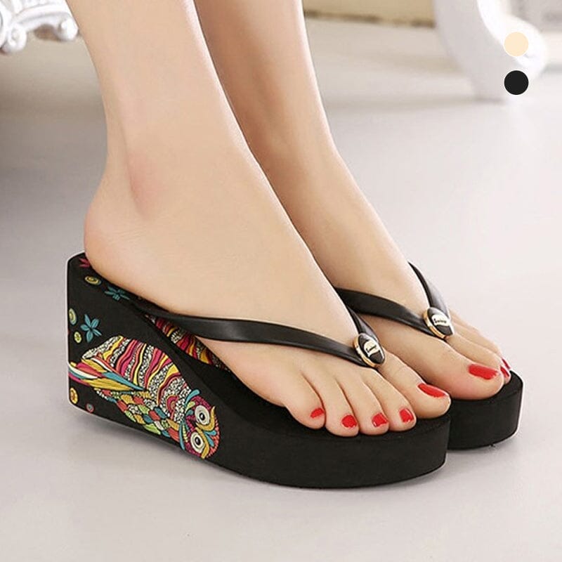 Fashion Wedge Heel Ladies Slippers
