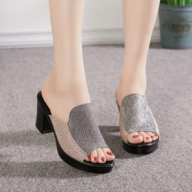 High-heeled Fashion Open Toe Flip Flop Slippers