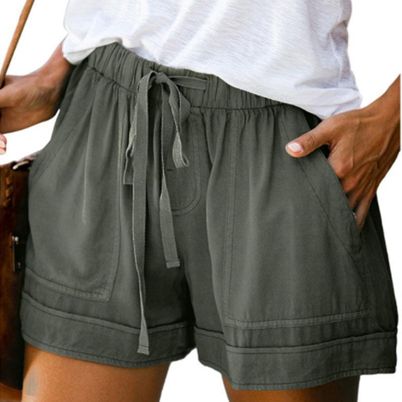 Women Casual Lace-up Loose Shorts