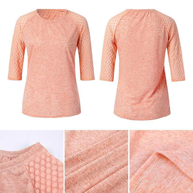 Magoloft ™ Lace Stitching Round Neck Cropped T-Shirt