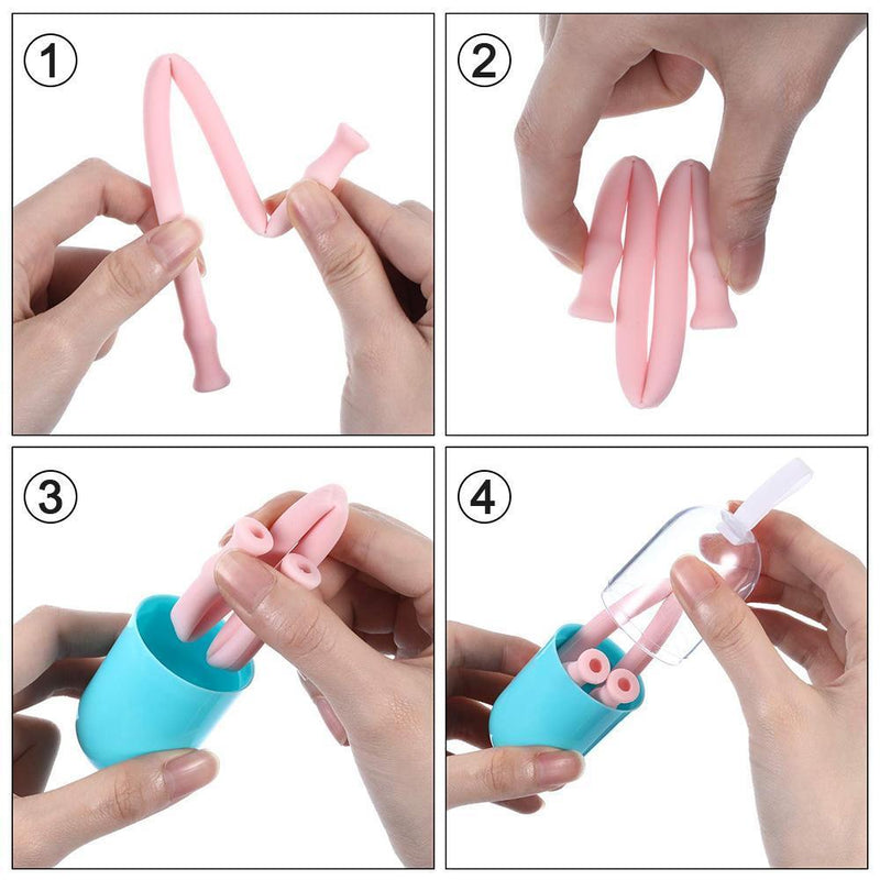 Silicone Straw Drinking Reusable，4PCS