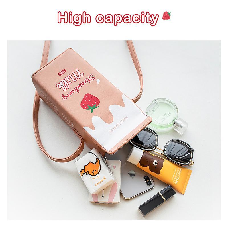 Magoloft™ Cute Milk Box Crossbody Bag / Casual Phone Purse