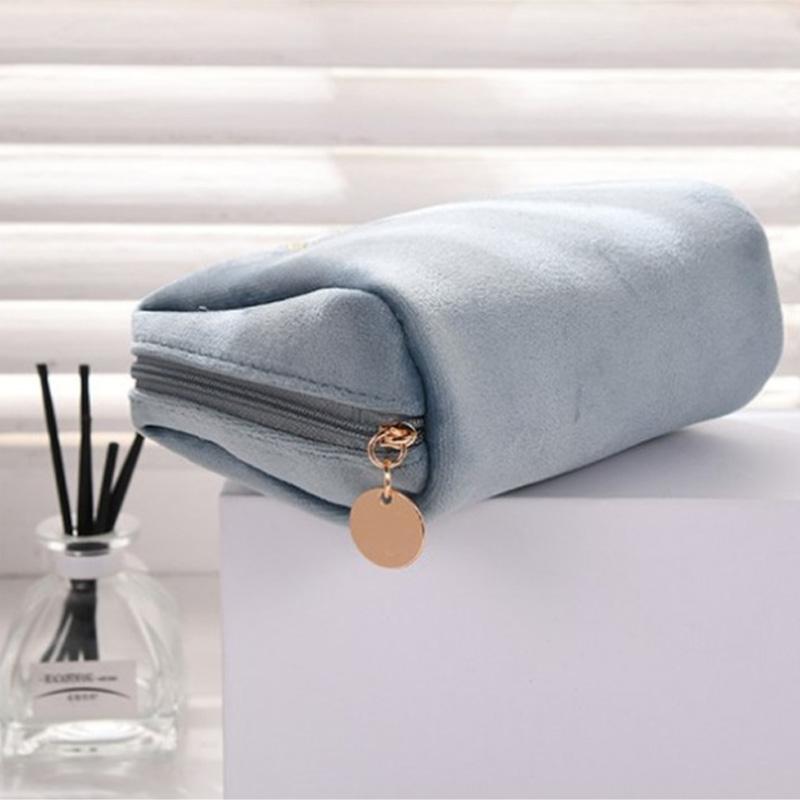 Flannel Embroidered Clutch Bag Cosmetic Bag