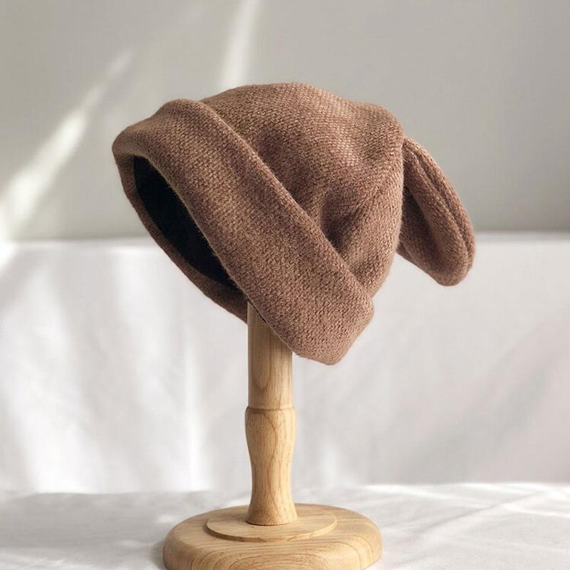 Draping Cute Bunny Ears Woolen Hat