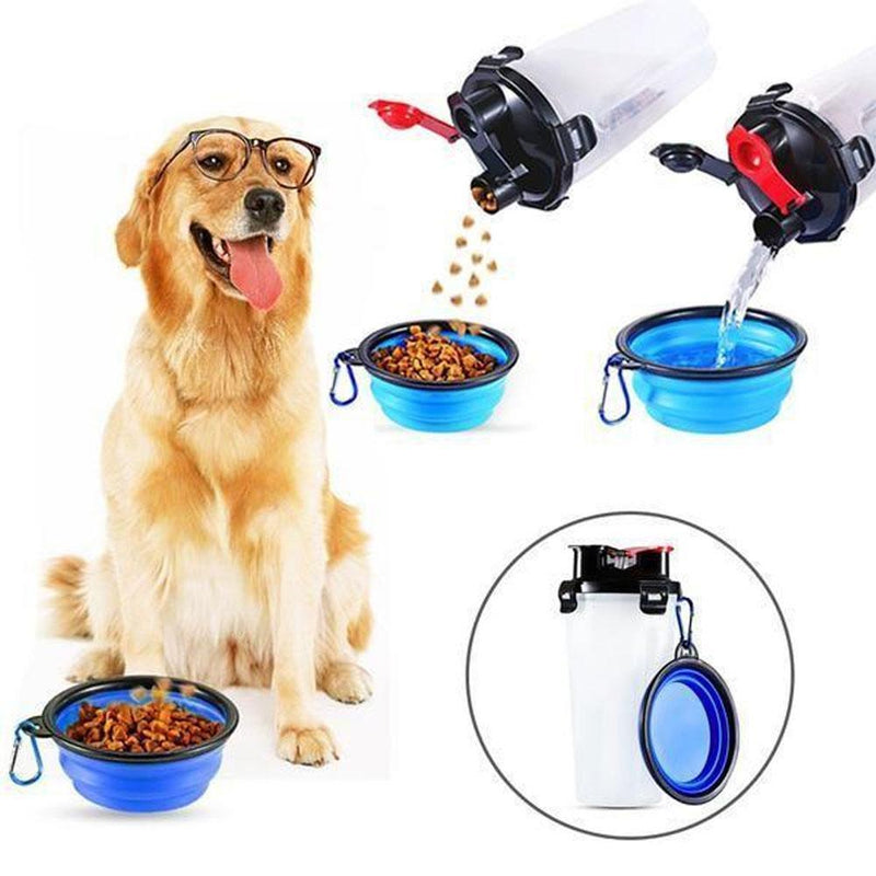 Magoloft™ 2-in-1 Pet Travel Water & Food Bottle with Foldable Bowl