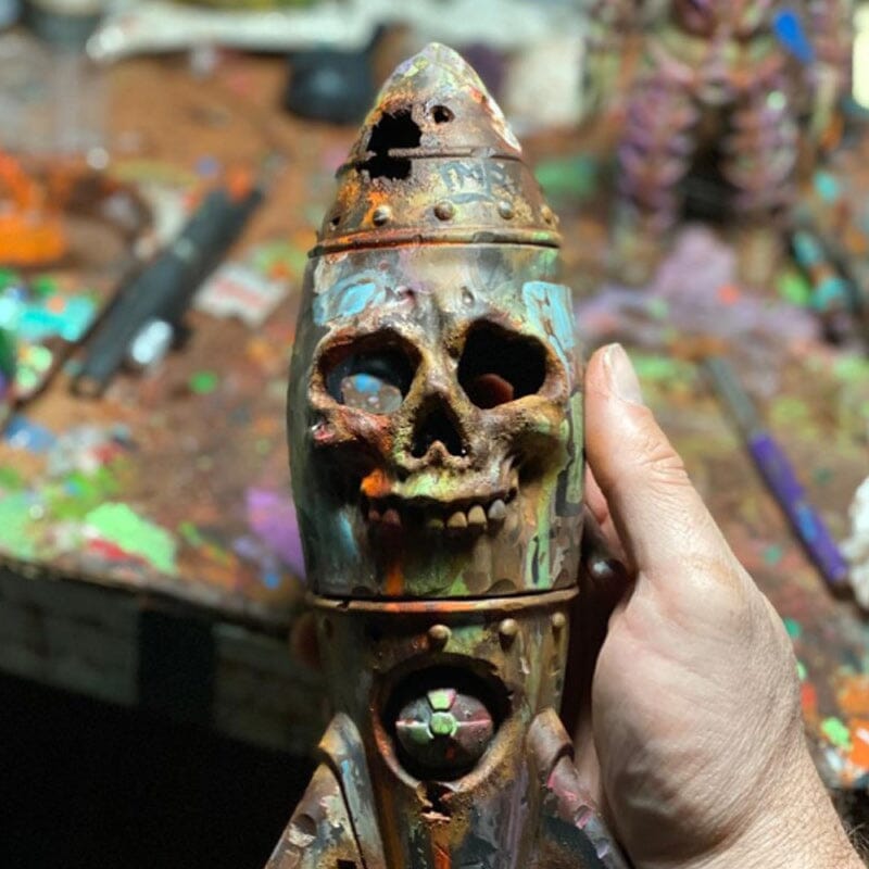 Resin Skull Bomb Ornament