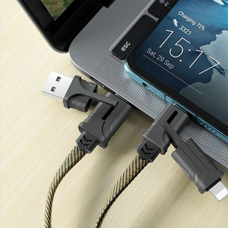 4-in-1 Nylon Braided Fast Charging Cable