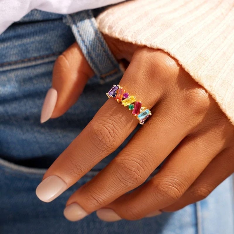 Rainbow Zircon Ring