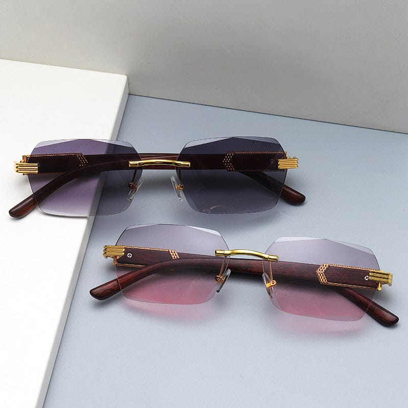 Rimless, edge-cut gradient sunglasses