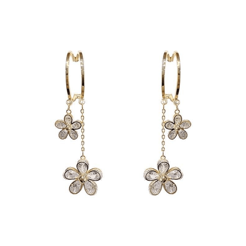 Crystal Flower Style Zircon Earrings