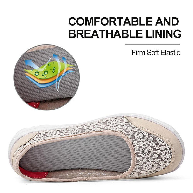 Women's Lace Screen Breathable Net Flat Shoes