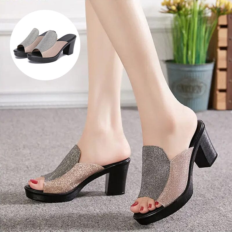 High-heeled Fashion Open Toe Flip Flop Slippers