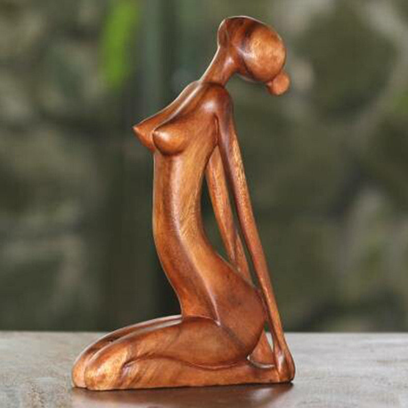 Wooden Yogi Sculpture