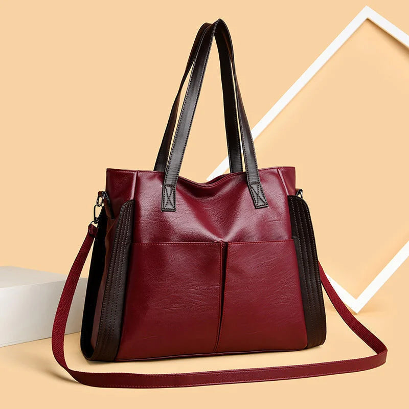 Large-Capacity Texture Soft Leather Handbag
