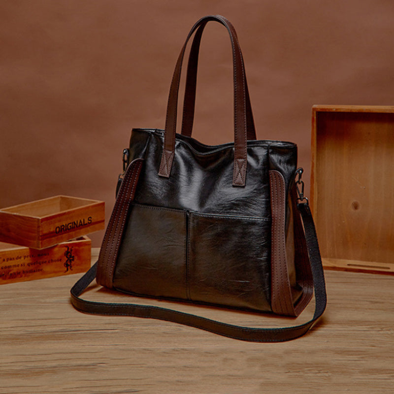 Large-Capacity Texture Soft Leather Handbag